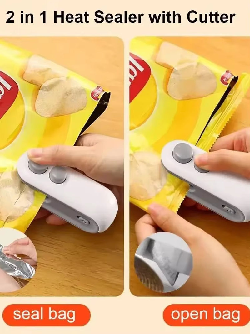 Mini Portable 2-in-1 Rechargeable Vacuum Sealing Machine for Household Snack Preservation